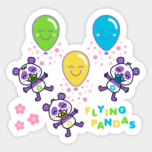 flying pandas Sticker